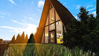 Bloxburg: A-Frame House SpeedBuild Part 1 | Roblox Bloxburg | 195k