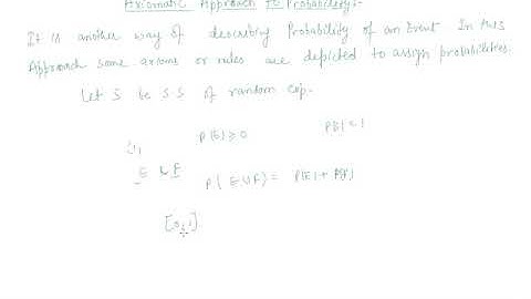 Axiomatic Approach to Probability | Class 11 Mathematics Probability