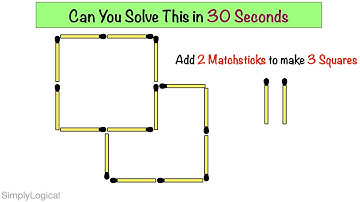 Add 2 Matchsticks to make 3 Squares || Matchstick Puzzles