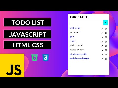 TODO LIST USING JAVASCRIPT - YouTube
