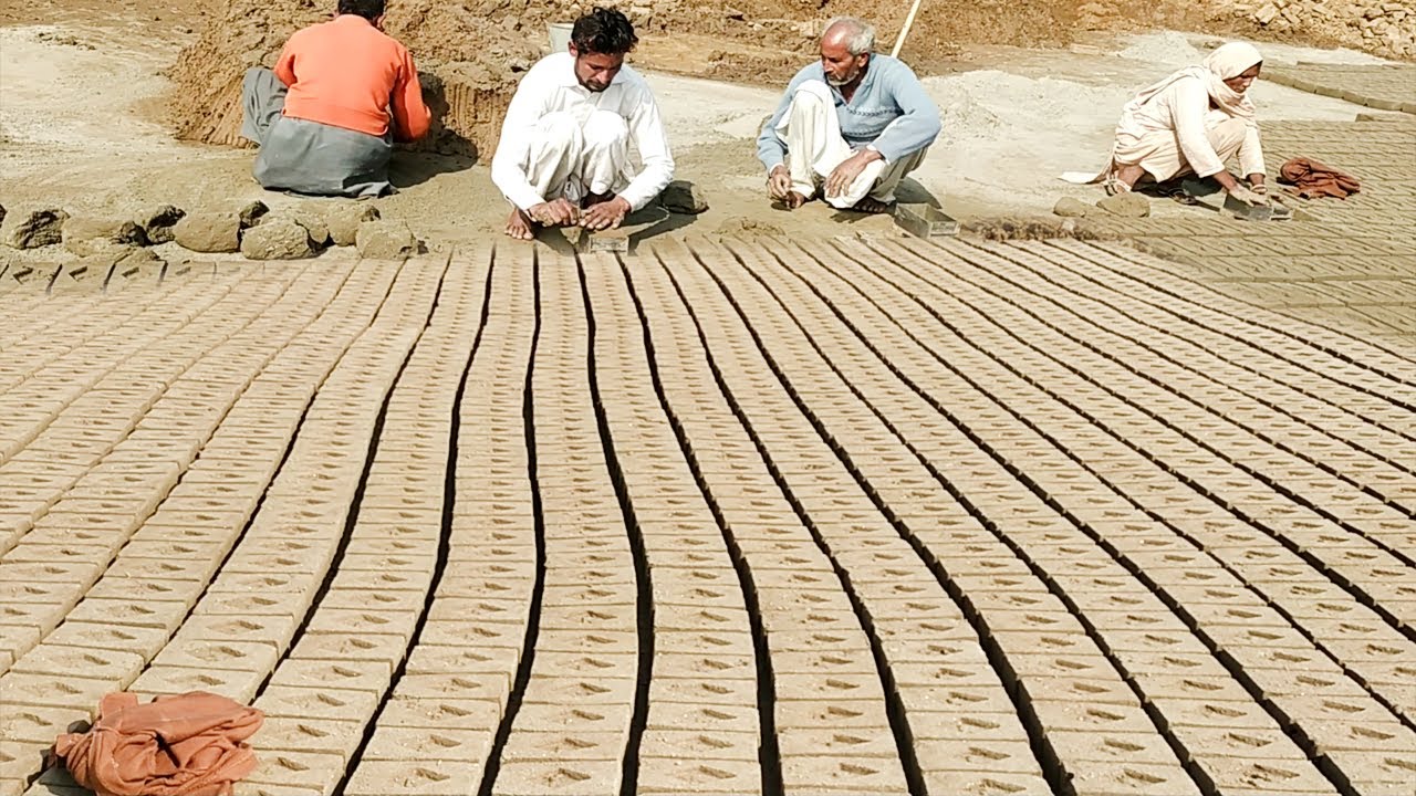 Wonderful Process of Making Handmade Clay Bricks | How to Make Clay ...