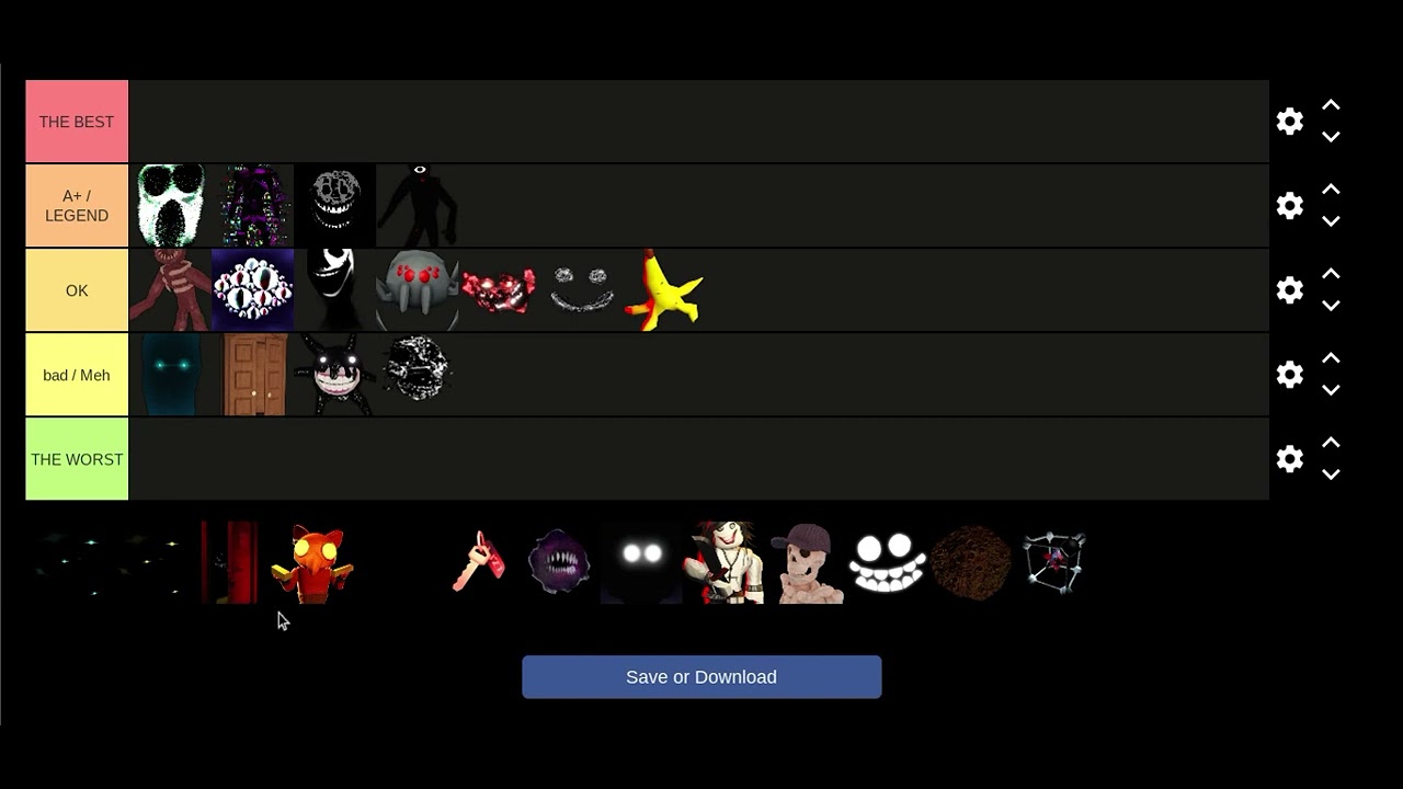 Create a Doors Monsters Rate Tier List - TierMaker