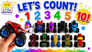 Counting to 10 with Monster Trucks | Fun Learning Video for Toddlers | Hot wheels | Monster Jam Cars