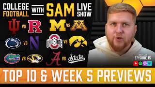 Week 5 Previews | Ohio State-Iowa, Alabama-Mississippi State & More | New Top 10 & CFP Bracket