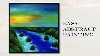 Abstract painting / sunset at Raja Ampat Papua Indonesia / relaxing / easy painting