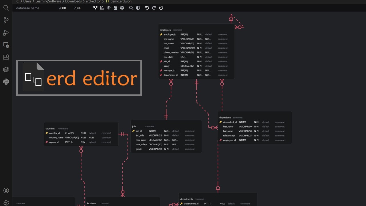 Visually design database schema with erd-editor VS Code plugin - YouTube