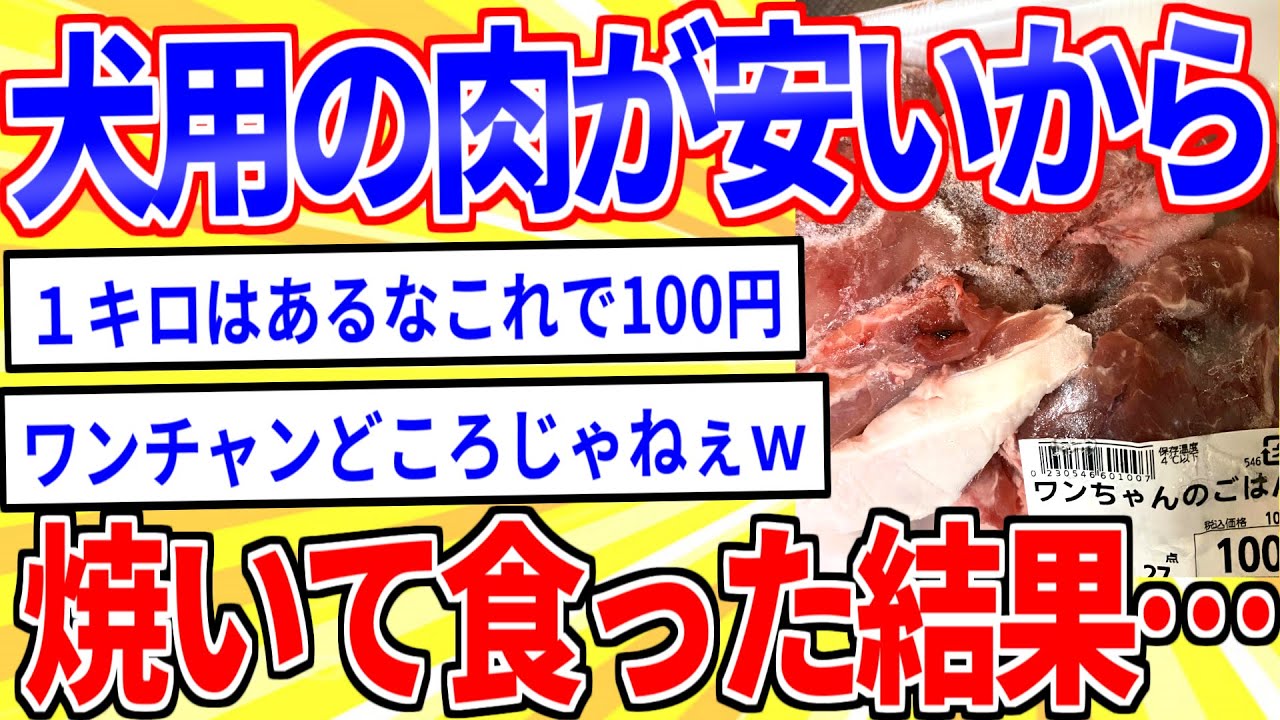 犬用の肉がめっちゃ安かったから焼いて食うwww【2ch面白いスレゆっくり解説】