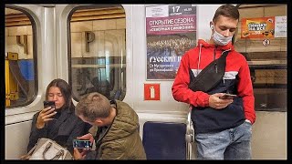 Metro Ride St Petersburg Russia | Subway station  Mayakovskaya HIDDEN CAMERA