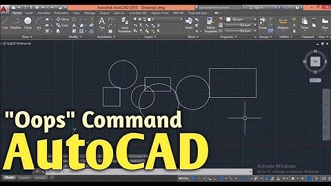 OOPS Command in AutoCAD | AutoCAD 2015 | Practical Life