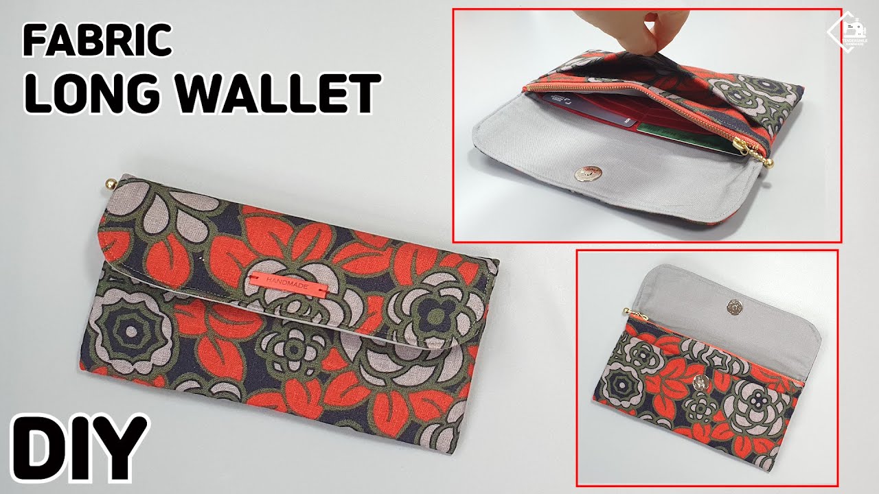 DIY Fabric long wallet / Make a clutch wallet / sewing tutorial ...