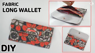 DIY Fabric long wallet / Make a clutch wallet / sewing tutorial [Tendersmile Handmade]