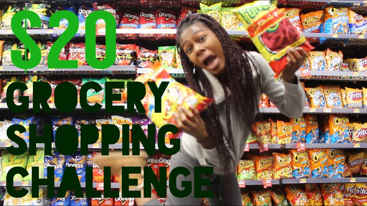 20 grocery shopping challenge!!!! college edition YouTube