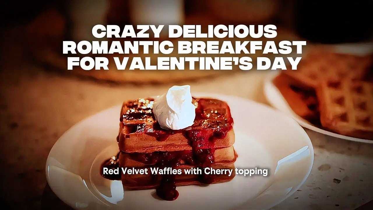 Red Velvet Waffles Cake ❤️ The Perfect Valentine’s Day Breakfast 