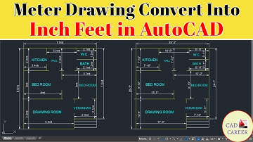 How to Convert AutoCAD Meter Drawing into INCH & Feet Drawing | CAD CAREER