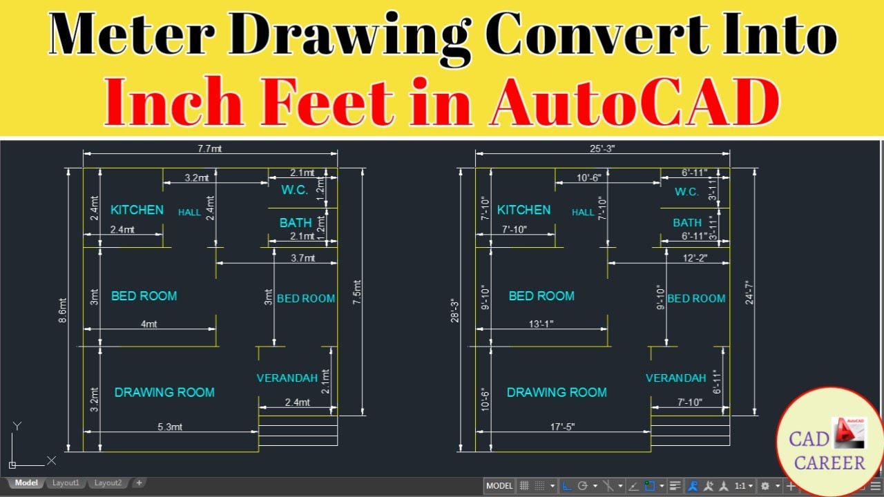 Compile into. AUTOCAD millimeters.