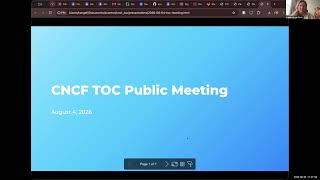 CNCF TOC Public meeting 4 Aug 2026