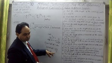 RECTIFICATION LENGTH OF CURVES FOR PARAMETRIC EQUATIONS INTEGRAL CALCULUS LECTURE   90   C  STEP BY