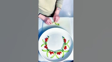 Simple and easy-to-learn dish decoration tutorial #Vegetable and fruit modeling # Dish decoration