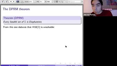 8th PRCM: Hctor Pastn, Hilbert's 10th problem for ...