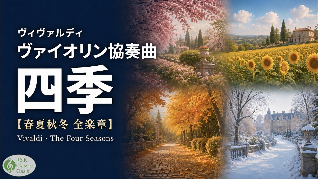途中広告なし】ヴィヴァルディ《四季》全曲・全12楽章｜春・夏・秋・冬