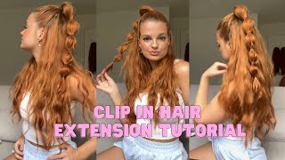 How to clip in hair extensions for a half up half down look 💗✨ BEST HIDDEN PLACEMENT + PAIN FREE.