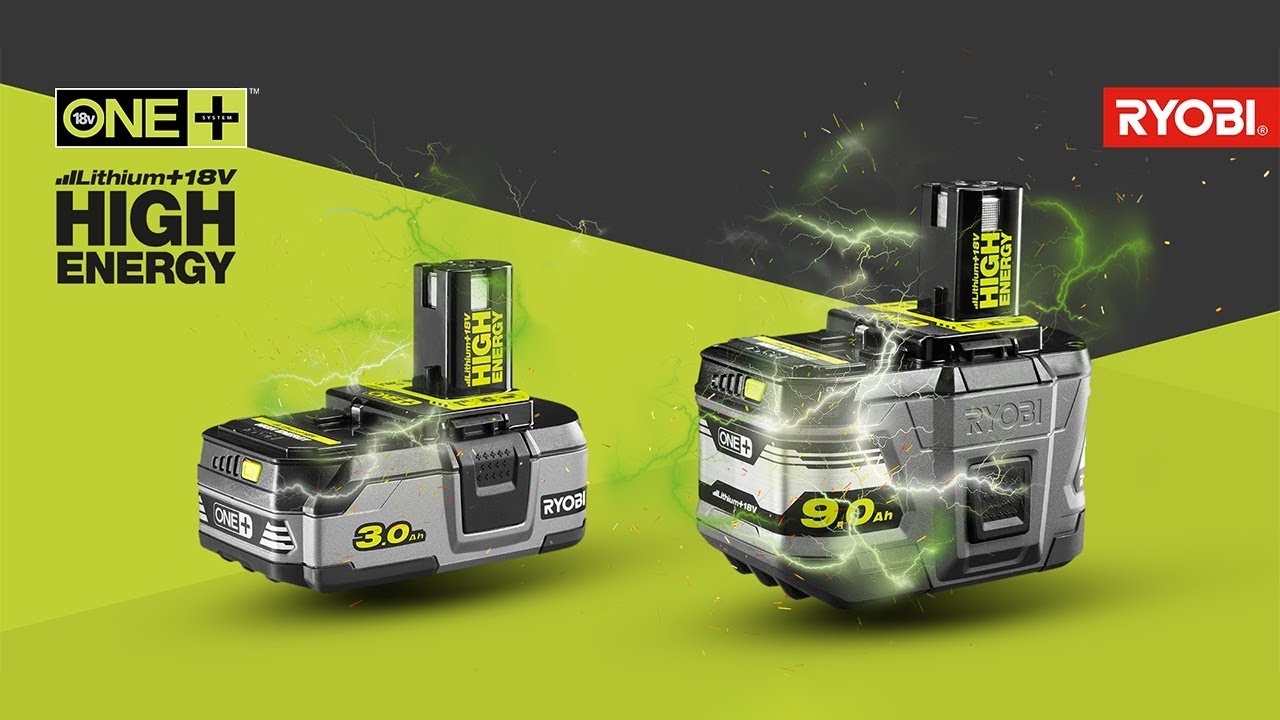 Batteries Lithium+ 18V HIGH ENERGY Ryobi® Ah RB18L30 9,0 Ah RB18L90 / YouTube