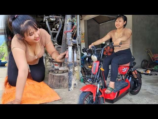 The genius girl restored a dilapidated, abandoned tram with many broken details|Repair girl trang class=