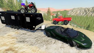 Millionaire goes camping with Lamborghini and mud truck | Farming Simulator 19