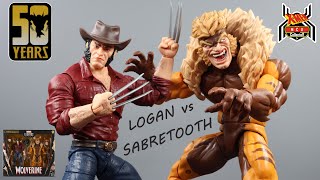 Marvel Legends Wolverine 50 Years LOGAN vs SABRETOOTH X-Men 2-Pack Figure Review