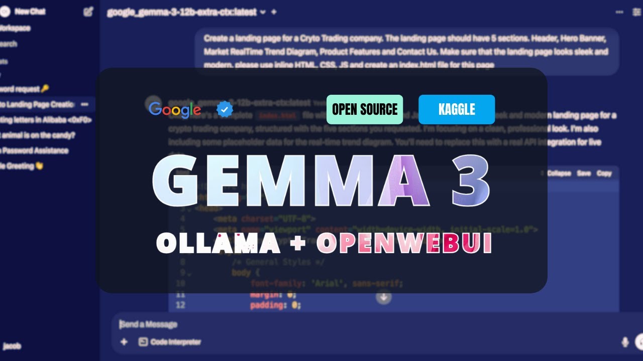 Gemma 3 + Ollama + OpenWebUI : Google's new Open Source MultiModal model Local Install and Test