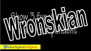 Check for Linear Independence (3 functions, using Wronskian)