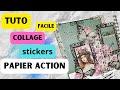 Tuto scrapbooking  facile on utilise les dies les stickers et les papiers de chez action