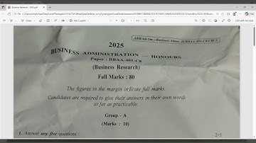 Calcutta University - #bba  Business Research Question paper 2025 discussion by Amrita Mam