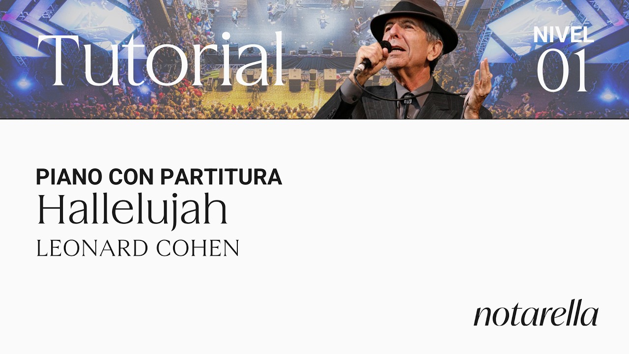 Tutorial piano guiado muy fácil Hallelujah de Leonard Cohen. Precioso. Nivel 1/5