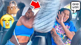HITTING MY GIRLFRIEND WITH MY PURSE TO GET HER REACTION!