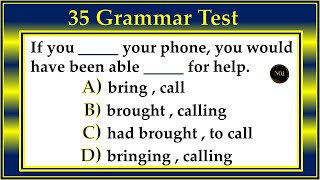 35 Grammar Quiz | English Grammar Mixed Test | English All Tenses Mixed Quiz | No.1 Quality English