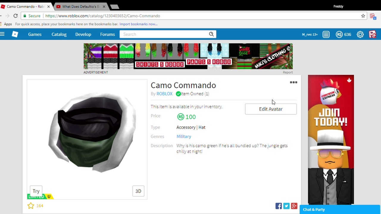 Roblox New Limited Camo Commando Pick It Up Now It Has Potential Youtube - commando roblox