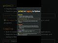 Python Logging vs print() #shorts