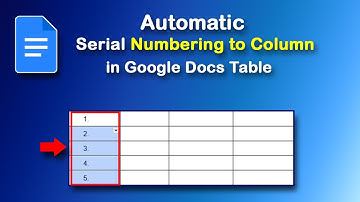 How to add automatic serial numbering to a column in Google Docs Table