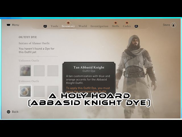 A Holy Hoard (Tan Abbasid Knight Dye) Enigma - Assassins Creed Mirage