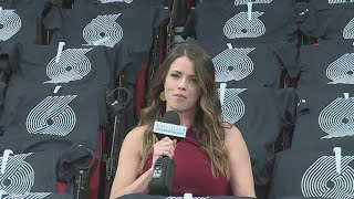 AJ McCord at Moda Center ahead of Game 6