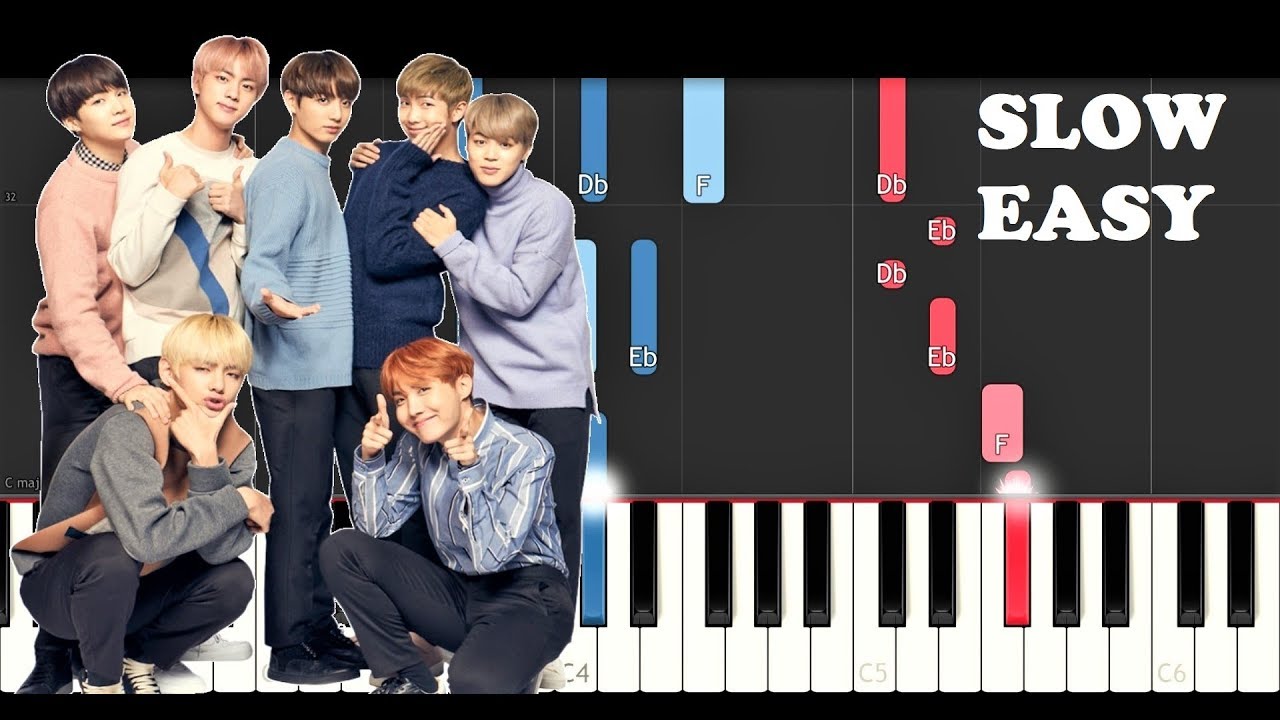 BTS (방탄소년단) - Answer: Love Myself (SLOW EASY PIANO TUTORIAL)