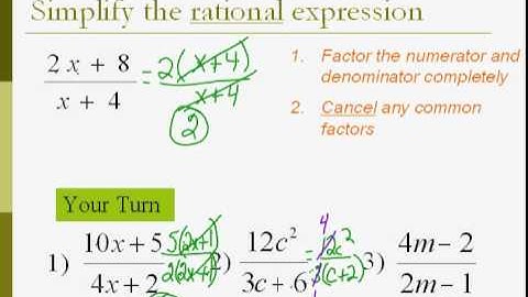 Alg 1 11 3 Simplifying Rational Expressions