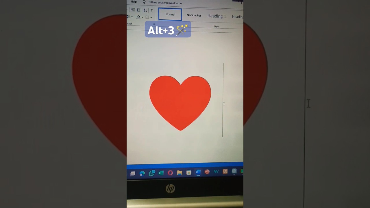 Using MS word shortcut 