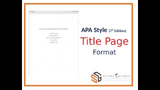 APA Style (7th) Title Page Formatting