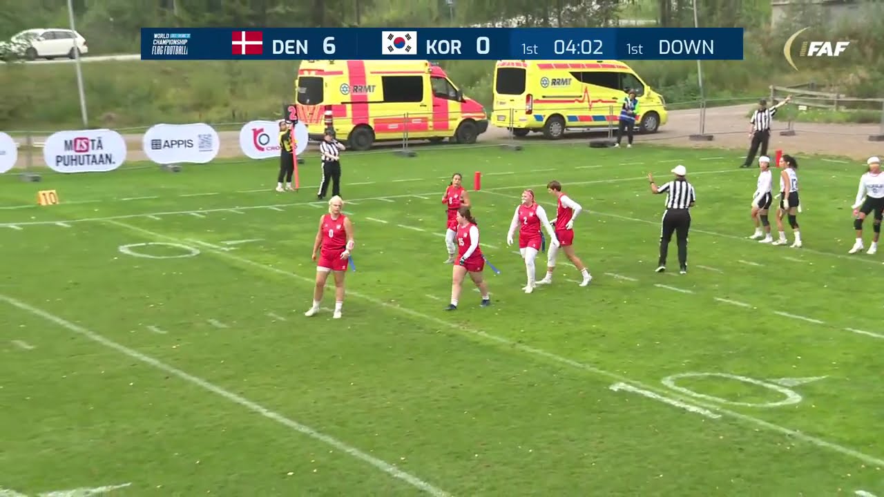 08/27/2024 - 2024 IFAF Flag Football World Cup - Day 1 - Women - Group Play - Denmark vs Korea