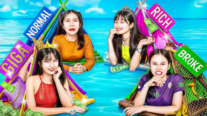Poor Vs Rich Vs Giga Rich Vs Normal Girls Surviving On Desert Island!