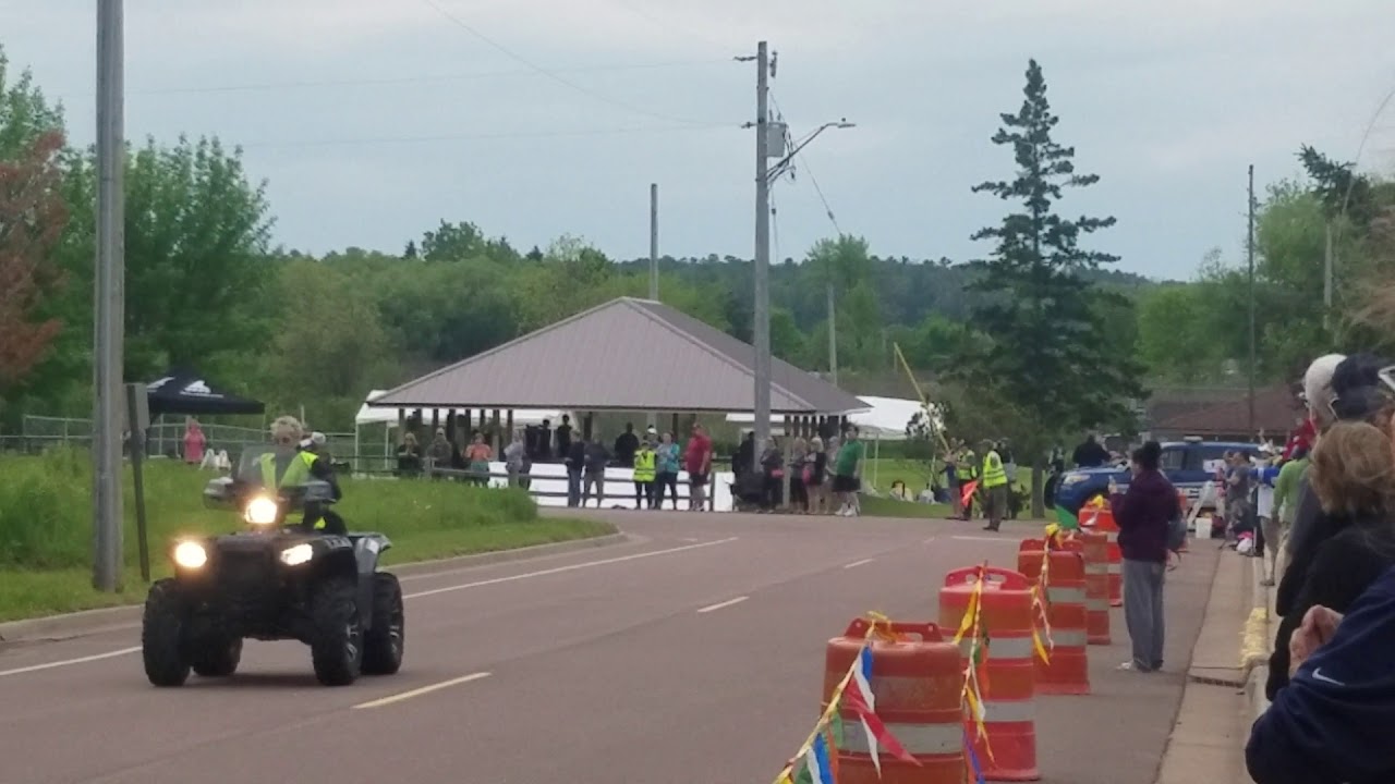 Kelin finishing in the lead at the 2018 Apostle Island Inline Marathon