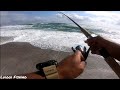 Pescador pesca de orilla  buenas peleas con caa ligera  luiggi fishing