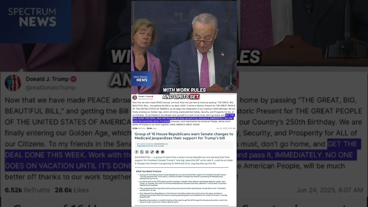 16 GOP Republicans Threaten no Support for Trump's Bill Over Senate Medicaid Cuts, Voter & Job Risk